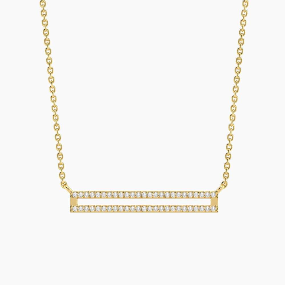 NEW ELLA STEIN women's set the bar pendant necklace in gold plated